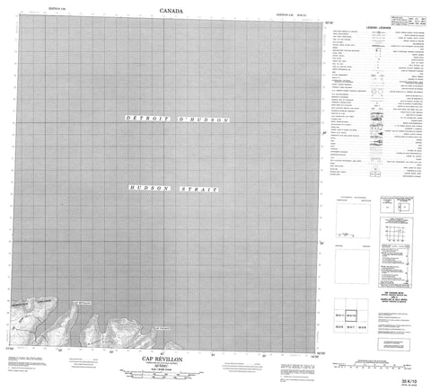 035K10 Cap Revillon Canadian topographic map, 1:50,000 scale