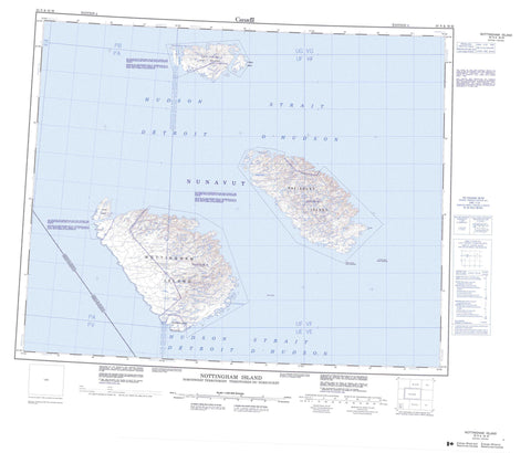 035N Nottingham Island Canadian topographic map, 1:250,000 scale