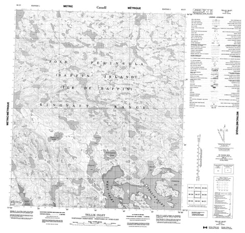 036C07 Tellik Inlet Canadian topographic map, 1:50,000 scale