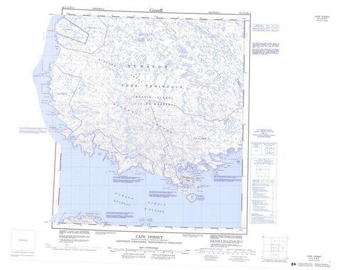 036C Cape Dorset Canadian topographic map, 1:250,000 scale