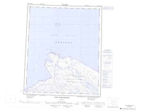 036F Cape Dorchester Canadian topographic map, 1:250,000 scale