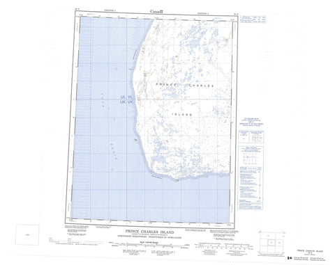 036N Prince Charles Island Canadian topographic map, 1:250,000 scale