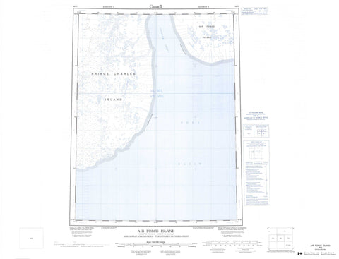 036O Air Force Island Canadian topographic map, 1:250,000 scale