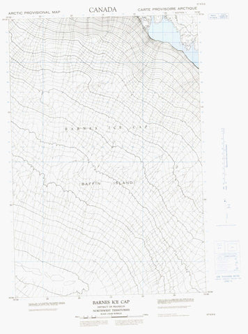 037E02E Barnes Ice Cap Canadian topographic map, 1:50,000 scale