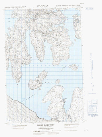 037E07E Bieler Lake West Canadian topographic map, 1:50,000 scale