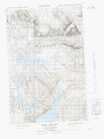 037E08E Bieler Lake East Canadian topographic map, 1:50,000 scale