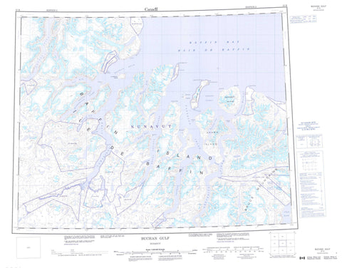 037H Buchan Gulf Canadian topographic map, 1:250,000 scale