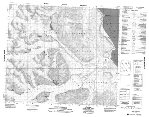 038C07 Mount Possession Canadian topographic map, 1:50,000 scale