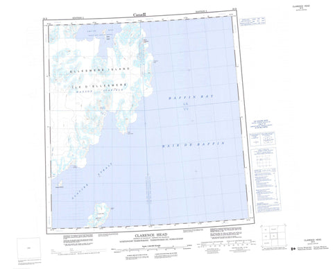 039B Clarence Head Canadian topographic map, 1:250,000 scale