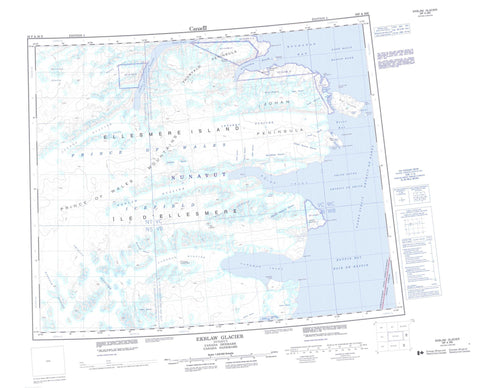 039F Ekblaw Glacier Canadian topographic map, 1:250,000 scale