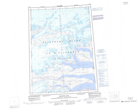 039G Sawyer Bay Canadian topographic map, 1:250,000 scale