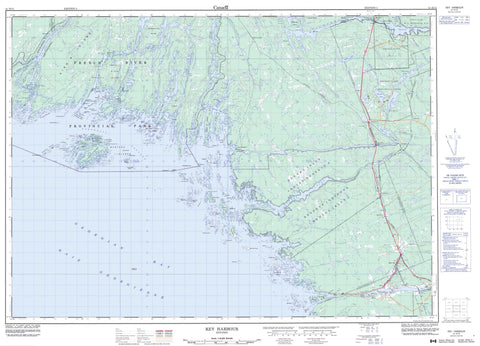 041H15 Key Harbour Canadian topographic map, 1:50,000 scale