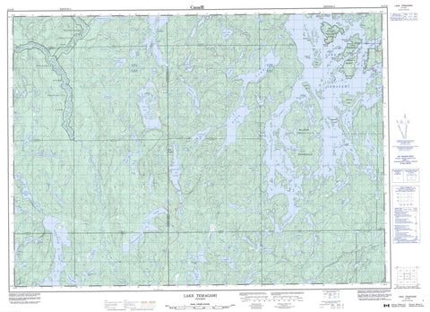 041I16 Lake Temagami Canadian topographic map, 1:50,000 scale