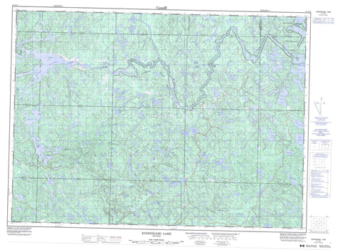 041J15 Kindiogami Lake Canadian topographic map, 1:50,000 scale