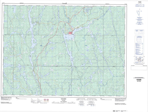 041P12 Gogama Canadian topographic map, 1:50,000 scale