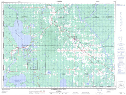 042A10 Porquis Junction Canadian topographic map, 1:50,000 scale