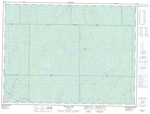 042B08 Oswald Lake Canadian topographic map, 1:50,000 scale