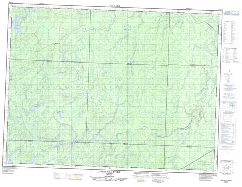 042B12 Greenhill River Canadian topographic map, 1:50,000 scale