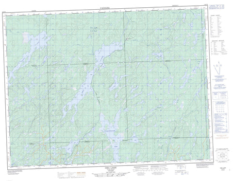 042C09 Oba Lake Canadian topographic map, 1:50,000 scale