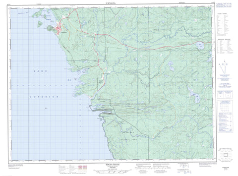 042D09 Marathon Canadian topographic map, 1:50,000 scale