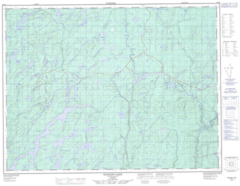 042E08 Kagiano Lake Canadian topographic map, 1:50,000 scale