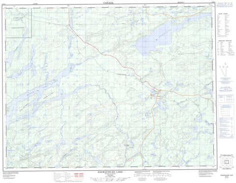 042E09 Pagwachuan Lake Canadian topographic map, 1:50,000 scale