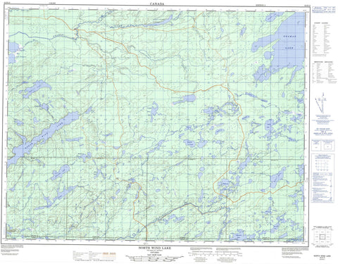 042E13 North Wind Lake Canadian topographic map, 1:50,000 scale