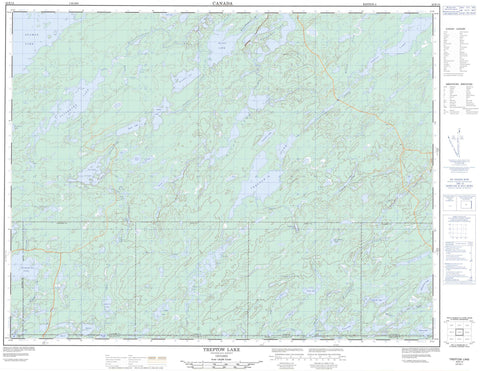 042E14 Treptow Lake Canadian topographic map, 1:50,000 scale