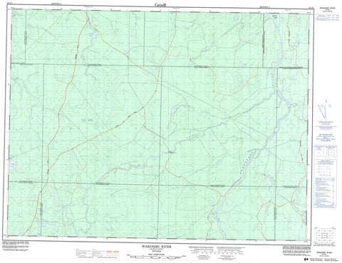 042G01 Wakusimi River Canadian topographic map, 1:50,000 scale