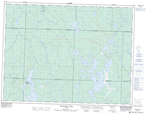 042G03 Opasatika Lake Canadian topographic map, 1:50,000 scale