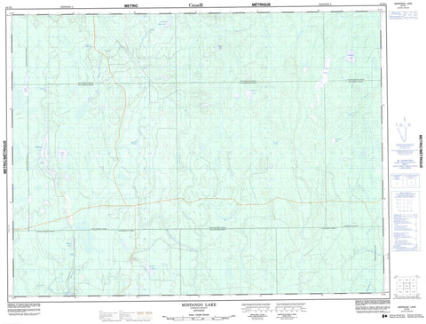 042H01 Mistango Lake Canadian topographic map, 1:50,000 scale