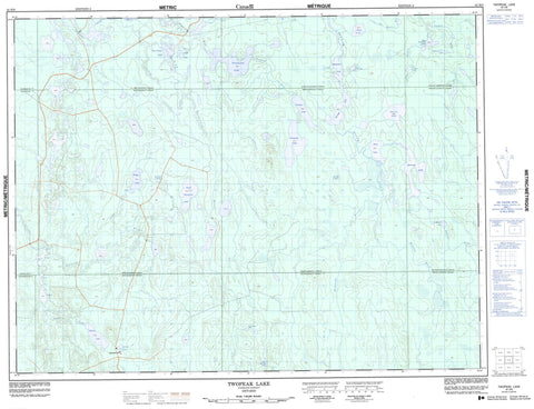 042H08 Twopeak Lake Canadian topographic map, 1:50,000 scale