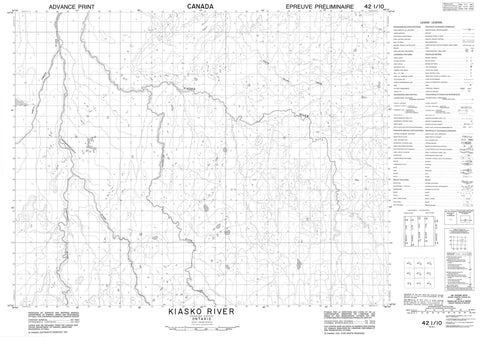 042I10 Kiasko River Canadian topographic map, 1:50,000 scale