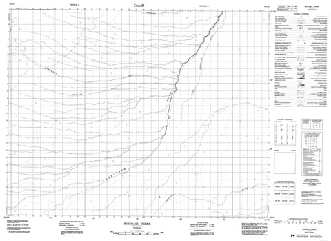 042I13 Birdsall Creek Canadian topographic map, 1:50,000 scale