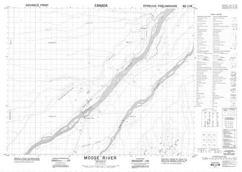 042I14 Moose River Canadian topographic map, 1:50,000 scale