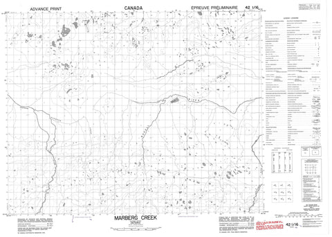 042I16 Marberg Creek Canadian topographic map, 1:50,000 scale