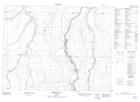 042J01 Smoky Falls Canadian topographic map, 1:50,000 scale