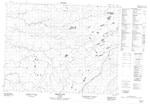 042J04 Keown Lake Canadian topographic map, 1:50,000 scale