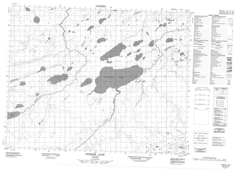 042J13 Pledger Lake Canadian topographic map, 1:50,000 scale