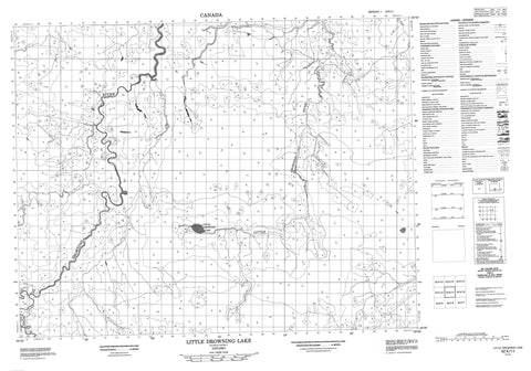 042K11 Little Drowning Lake Canadian topographic map, 1:50,000 scale