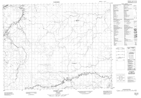 042K12 Furry Lake Canadian topographic map, 1:50,000 scale