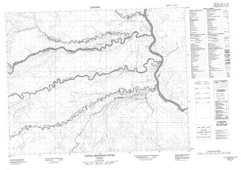 042K15 Little Drowning River Canadian topographic map, 1:50,000 scale