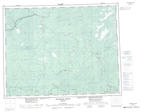 042K Kenogami River Canadian topographic map, 1:250,000 scale