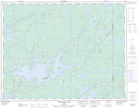 042L07 Esnagami Lake Canadian topographic map, 1:50,000 scale