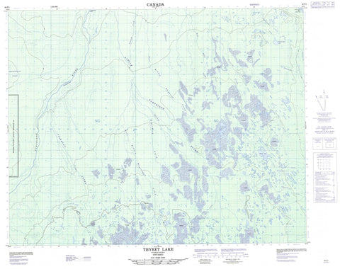 042P01 Thyret Lake Canadian topographic map, 1:50,000 scale