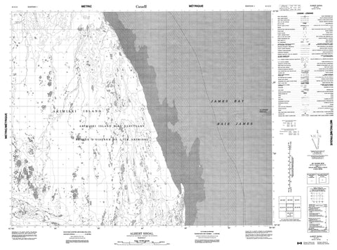 043A15 Albert Shoal Canadian topographic map, 1:50,000 scale