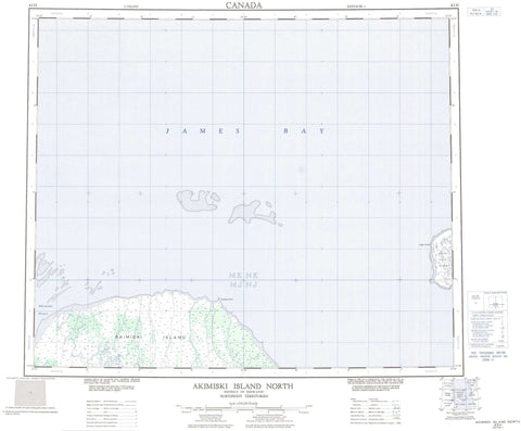 043H Akimiski Island North Canadian topographic map, 1:250,000 scale