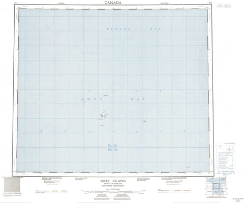 043I Bear Island Canadian topographic map, 1:250,000 scale