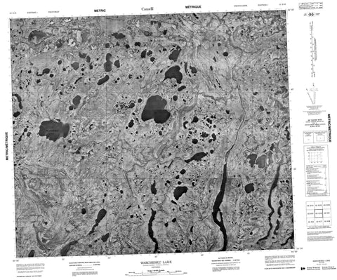 043K10 Warchesku Lake Canadian topographic map, 1:50,000 scale