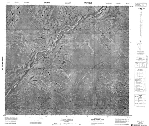 043M13 Sugar Island Canadian topographic map, 1:50,000 scale